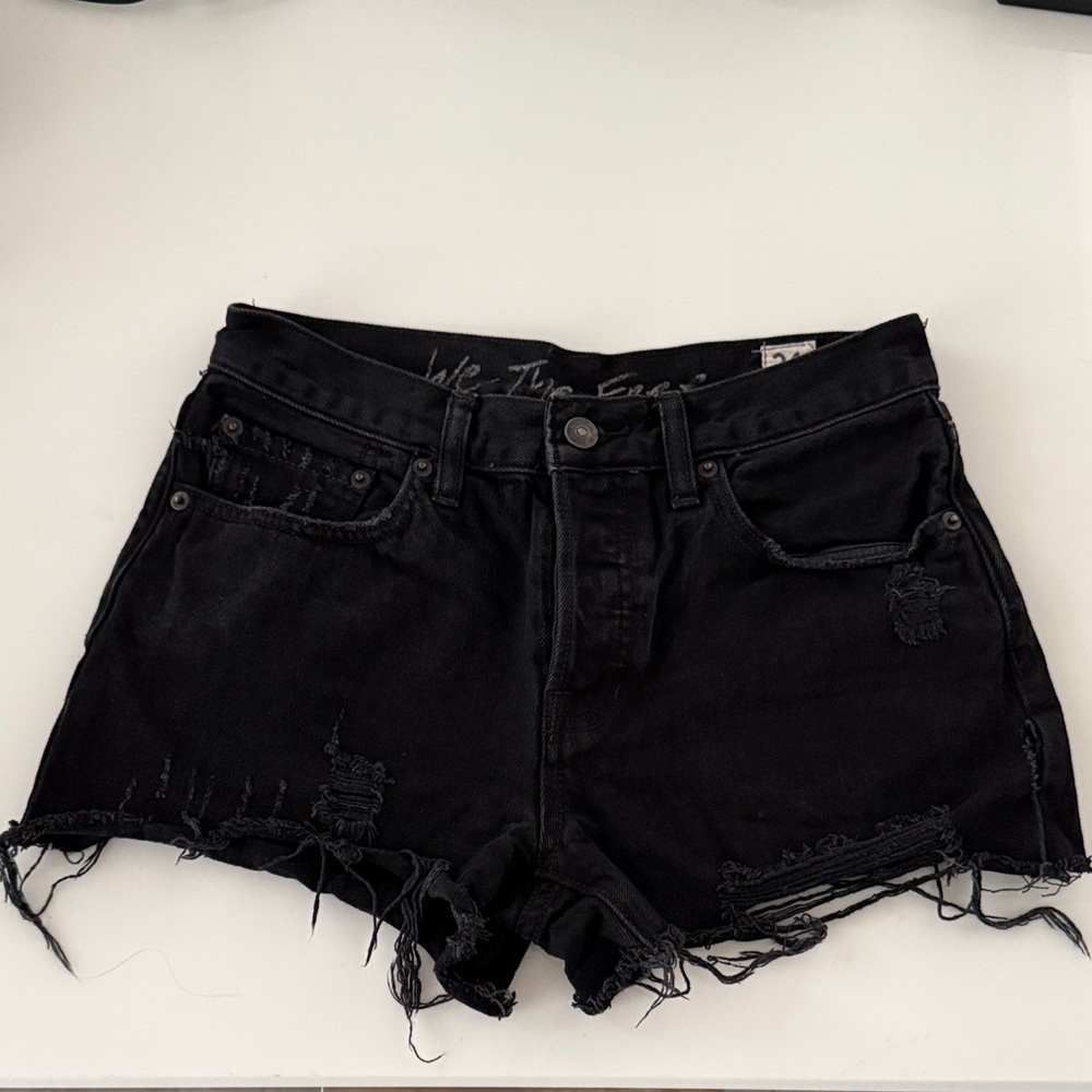 We The Free Black Distressed Women’s Denim Shorts